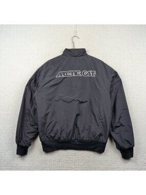 Vintage Team Arctic Cat Snowmobile Racing Full Zip Bomber Jacket Black Size M